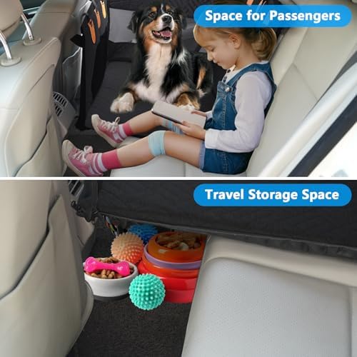 Dog Car Seat for Large Medium Dogs, Hard Bottom Back Seat Extender for Dogs with Soft Removable Blanket, Non-Slip Dog Car Hammock Turn into Soft Pet Travel Bed,Half Pet Seat for Car SUV Truck(Black) - Image 7