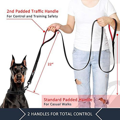 Plutus Pet Double Handle Dog Leash, 4 FT Long, for Medium Large Dogs - Image 2