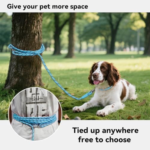 Long Dog Training Leash，Heavy Duty Reflective Rope Lead for Small Medium Large Dogs ，6FT 10FT 15FT 30FT 50FT for Training, Walking, Backyard, Camping - Image 2