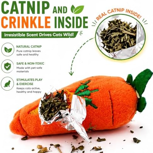 Cat Toys, Interactive Cat Toy for Indoor Cats, Soft and Durable Crinkle Sound Catnip Toys, Catnip Filled Mouse Cat Teething Chew Toy (Pack of 6) - Image 2