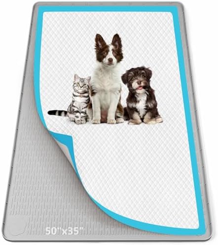 Pee Pad Holder for Dogs 50''x35'' Silicone Puppy Pee Pad Tray, Light Grey by Bartuke