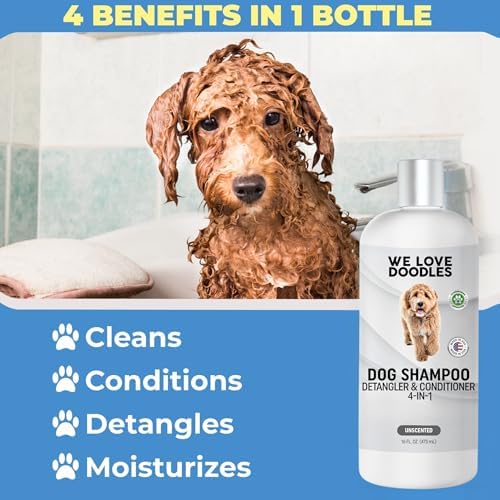 Dog Shampoo Conditioner & Detangler, Hypoallergenic Tearless Unscented 16OZ - Image 3