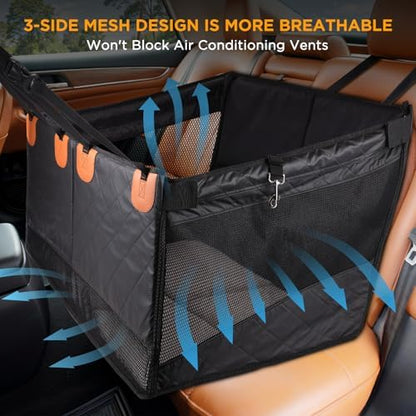 BONTHEE Back Seat Extender for Dogs,Hard Bottom Dog Car Seat Cover for Back Seat Holds 400lbs,Waterproof Anti-Scratch PU Leather Backseat Extender for Dogs,Dog Hammock for Car SUV Truck - Image 4