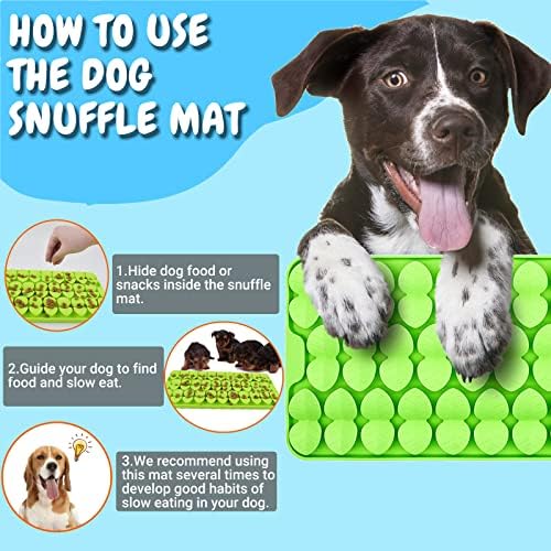 Silicone Snuffle Mat for Dogs Slow Feeder Lick Mat with Suction Cups Dogs Sniff Mat Dogs & Cats Entertainment Toys for Boredom(Green) - Image 5