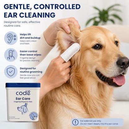 codé Dog Ear Wipes, Unscented Fingertip Cleaning Wipes, 50 Count - Image 3