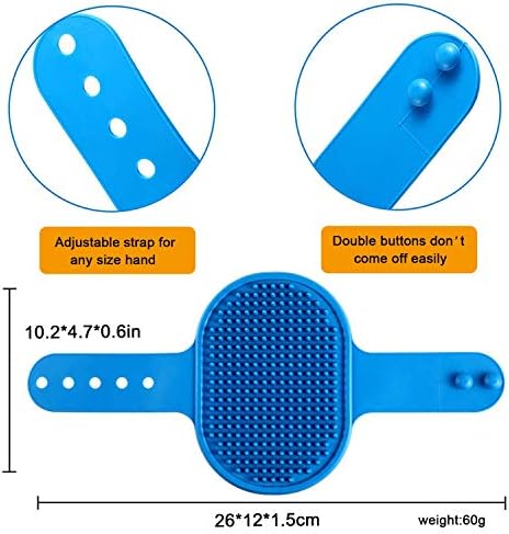 Dog Grooming Brush, Pet Shampoo Bath Brush Shedding Soothing Massage Rubber Comb with Adjustable Ring Handle for Long Short Haired Dogs and Cats 2pcs - Image 6