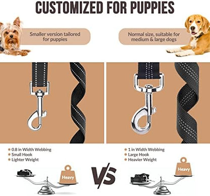 SlowTon Dog Seat Belt for Car, 2 Pack Dog Car Harness Seatbelt with Bungee - Image 2