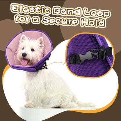 Allroaring Adjustable Dog Cone for Spay, Comfy Recovery Collar Purple L - Image 4
