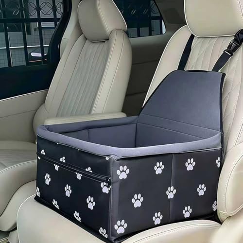 Pet Dog Booster Seat, Upgrading the Framed wall to Prevent Collapse，Breathable and Foldable Pet Car Basket，Removable andWashable pet car seat (Plush Black) by Unknown