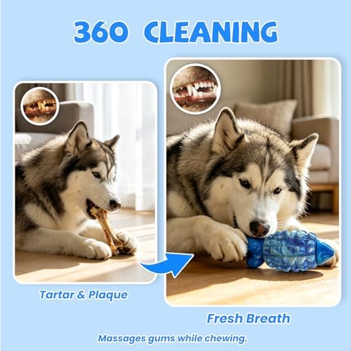 YINEYA Dog Toys for Aggressive Chewers, Tough Dog Chew Toys, Blue - Image 3