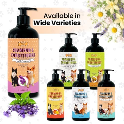 POM Pets 2-in-1 Organic Dog Shampoo & Conditioner – Itchy Skin Relief, Dog Deshedding, Detangles Fur, Cat Shampoo, Paw Cleaner for Dogs, Natural Coat Defense Formula - Image 7