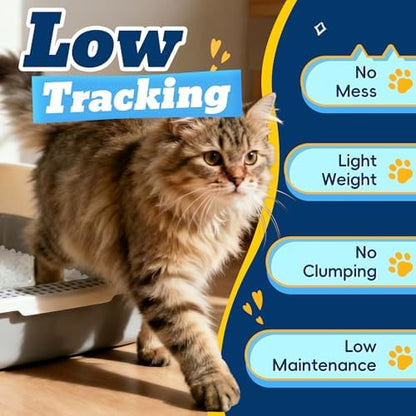 LMJP Crystal Cat Litter for Long-Lasting Odor Control, Non-Clumping, 17.2lb - Image 3