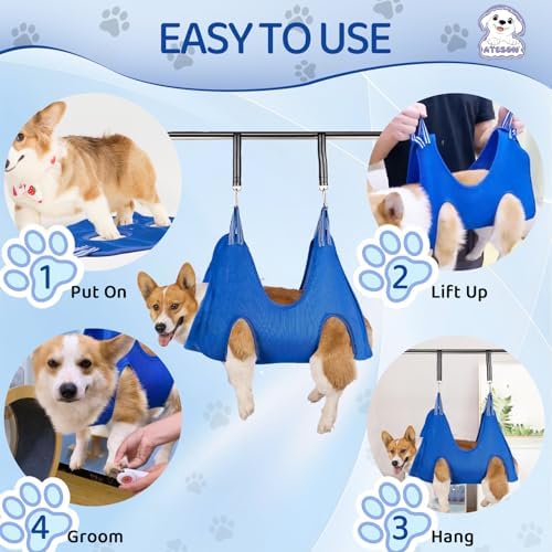 Pet Grooming Hammock for Small Dogs & Cats - Nail Trimming Sling with Clippers, Nail File, & Scissors - XXS Hanging Grooming Harness for Safe & Easy Nail Care - Image 3