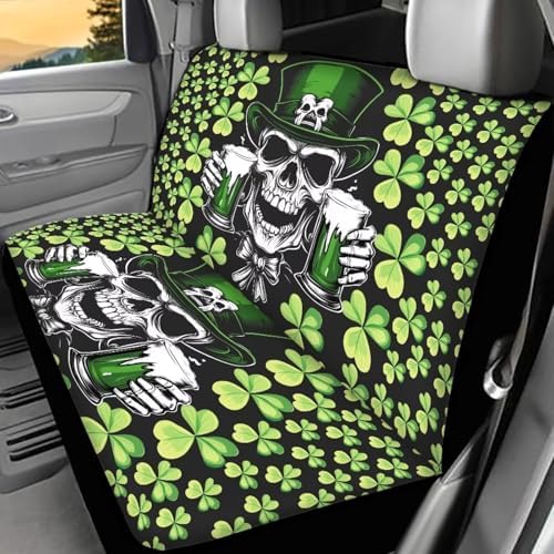 AFPANQZ Saint Patrick Skull Car Back Seat Covers Protector Rear Car Seat Cushion Dust and Scratch Proof Universal Fits Car, Truck, SUV, Van - Image 2