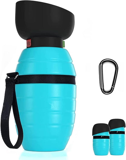 Dog Water Bottle Portable (17oz/22oz), 2 in 1 Foldable Dog Travel Water Bottle, Leak-Proof Dog Water Dispenser, Pet Water Bottle Drink Feeder for Outdoor Walking Hiking, Food-Grade Silicon (22oz)