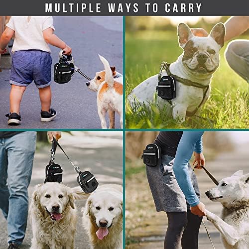 PetAmi Dog Poop Bag Holder for Leash, Waste Bag Dispenser Pet Pouch, Black - Image 2