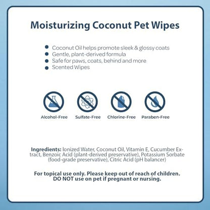 Best Pet Supplies Cleaning Dog Wipes - Moisturizing Coconut 100 Count - Image 5
