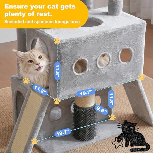 Hey-brother Cat Tree Tower with Multi-Level Platforms, Cozy Condos, MPJ085W - Image 4