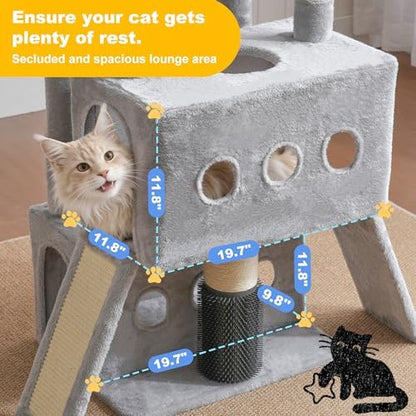 Hey-brother Cat Tree Tower with Multi-Level Platforms, Cozy Condos, MPJ085W - Image 4