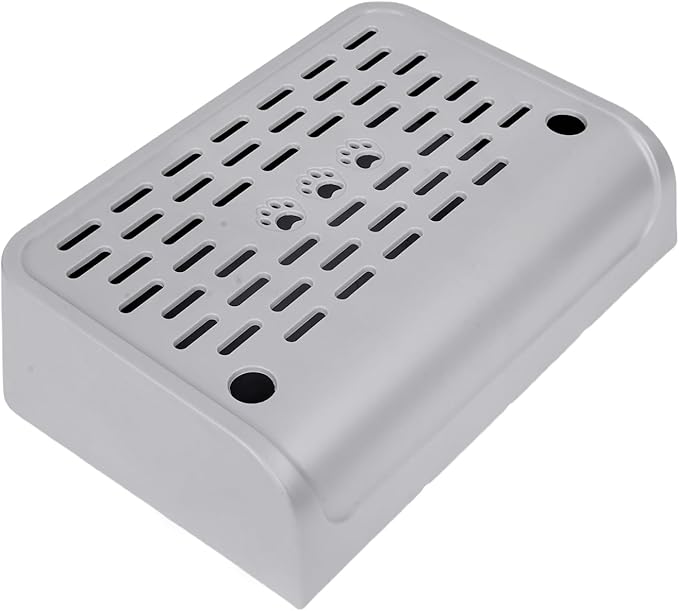 Cat Ramp for Litter Box Step, Self Cleaning Cat Litter Box Ramp Trapper with Storage Double Layered, Small Step Pedal Stool with Filter Function Steps for Small & Elderly Cats(Gray 11.8"x 7.87"x 3.3")