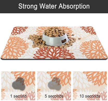 Dog Food Mat for Floors, Absorbent Pet Cat Food Bowl Mat, 2 Pack - Image 6
