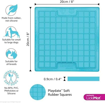 LickiMat Classic Playdate Slow Feeder for Dogs Lick Mat Boredom Anxiety Reducer Perfect for Food Treats Yogurt Liquid Food Peanut Butter Fun Alternative to a Slow Feed Dog Bowl, Turquoise - Image 2
