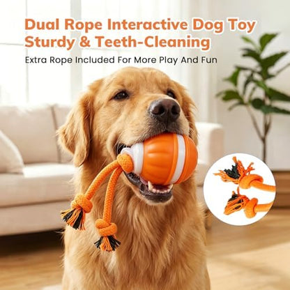 Dog Toys, Interactive Dog Toys, Automatic Interactive Dog Ball, 3 Modes Motion Activated Dog Balls for Medium Large Dogs, Type-C Rechargeable & Bite-Resistant (Orange01) - Image 3