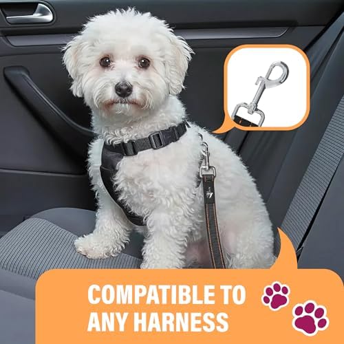 Active Pets Orange Car Seat Belt for Dogs, Attaches to Harness & Collar, Adjustable 18" - 24" Travel Restraint System Fits Small - Large Pups for Safety & Comfort, Essential Pet Supplies & Accessories - Image 5
