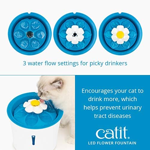 Catit LED Flower Fountain with Triple Action Filter, 3 L, Blue - Image 5