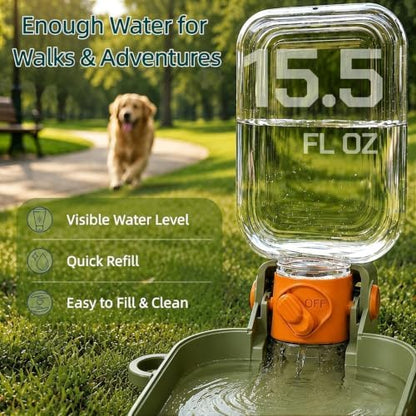 Dog Water Bottle, Puppy Essentials, Collapsible Dog Bowls (Green) - Image 3