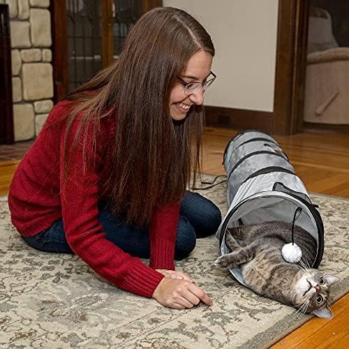 PetLike Cat Tunnel for Indoor Cats Collapsible Pop-up Pet Tube Peek Hole Hideaway Play Toys for Cats with Ball - Image 4