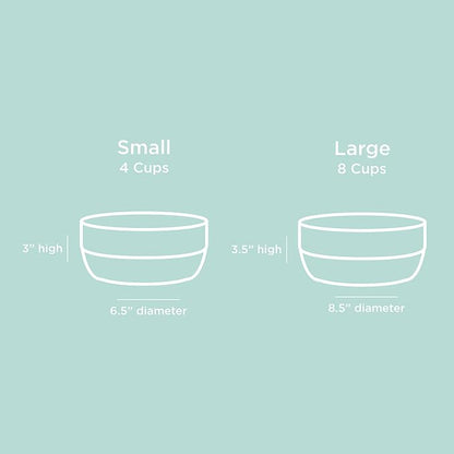 Waggo Ceramic Cling Dog Bowl with Rubber Bottom for Small and Large Breeds - Heavyweight Bowl with Anti-Skid Non Slip Rubber Bottom, Dishwasher Safe (Small, Light Grey)