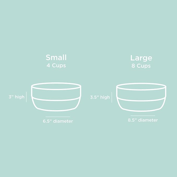 Waggo Ceramic Cling Dog Bowl with Rubber Bottom for Small and Large Breeds - Heavyweight Bowl with Anti-Skid Non Slip Rubber Bottom, Dishwasher Safe (Large, Light Grey)