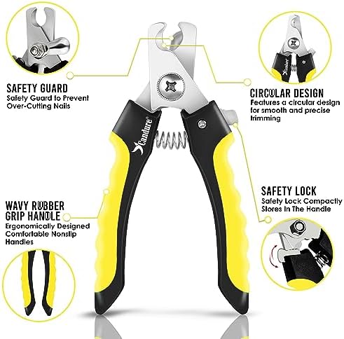 Candure Dog Nail Clippers for Pet Grooming - Professional Cat Nail Trimmers Suitable for Small to Medium Breeds with a Safety Guard & Nail File - Image 2