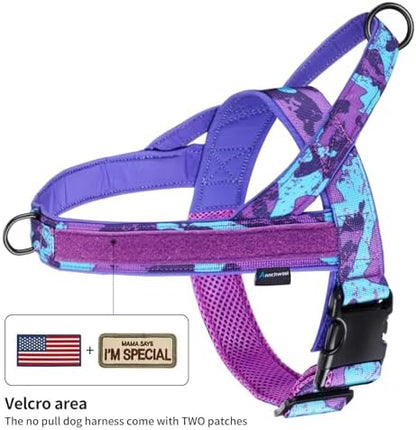 Annchwool No Pull Dog Harness with Soft Padded Handle,Escape Proof and Quick Fit to Adjust Dog Harness,Easy for Training Walking for Small & Medium and Large Dogs(Camo Purple,S) - Image 2