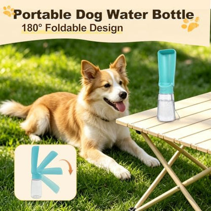 Foldable Dog Water Bottle, 19 oz Leak Proof Portable Dispenser (Green) - Image 5