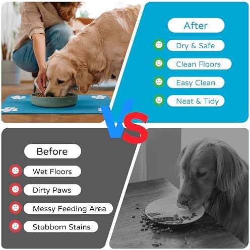 Dog Cat Food Mat, Absorbent Pet Feeding Mat for Food and Water Bowl - Image 5