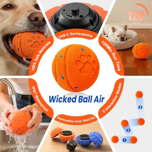 Smart Interactive Dog Toy to Keep Them Busy, Automatic Moving, E-TPU Material, 3 Interactive Modes, IPX7 Waterproof, USB Rechargeable, Active Rolling Ball for Puppy, Medium and Large Dogs - Image 7