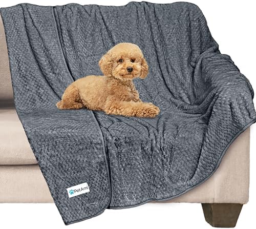 PetAmi Waterproof Dog Blanket, Leakproof Puppy Blanket, 40x60 Dark Gray by PetAmi