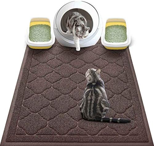 WePet Cat Litter Box Mat, Kitty Premium PVC Pad, Durable Trapping Rug, Phthalate Free, Urine-Resistant, Scatter Control, XXL 47 x 36 Inch, Brown by WePet