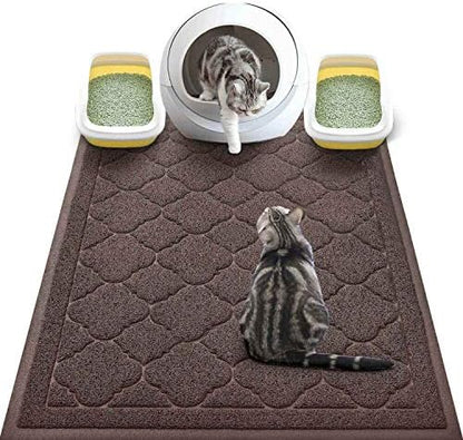 WePet Cat Litter Box Mat, Kitty Premium PVC Pad, Durable Trapping Rug, Phthalate Free, Urine-Resistant, Scatter Control, XXL 47 x 36 Inch, Brown by WePet