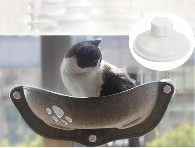 4 Pack Cat Bed Window Suction Holder Replacement with Anchor Screws Cordless Cat Window Perch Suction Cups Holders for EZ Mount Kitty Sill Window Hammock Bed Seat Felt Kitten Car Bed Road Trip