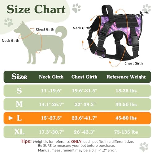 VavoPaw Heavy Duty Tactical Dog Harness for Large Dogs, No Pull Adjustable - Image 2