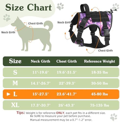 VavoPaw Heavy Duty Tactical Dog Harness for Large Dogs, No Pull Adjustable - Image 2