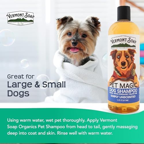 VERMONT SOAP Organic Pet Shampoo, Unscented Natural Dog Shampoo, 16 oz - Image 3