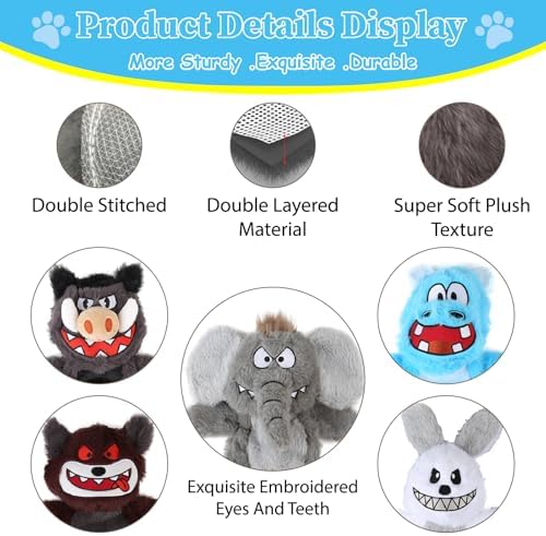 Bzonsmart Dog Squeaky Toys Plush Chew Toys for Small Medium Large Dogs - Image 2