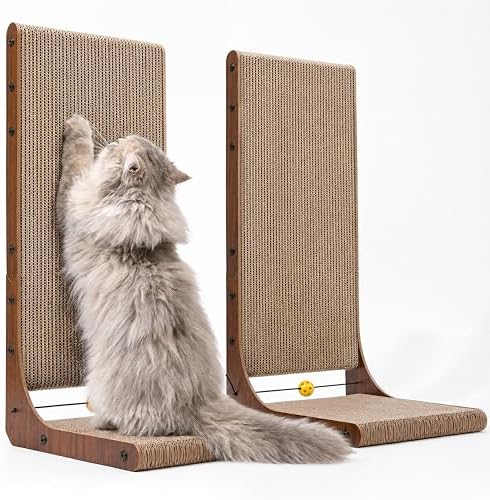 FUKUMARU Cat Scratcher 2 Packs, 25 Inch Cat Scratching Boards, L Shaped Pad by FUKUMARU