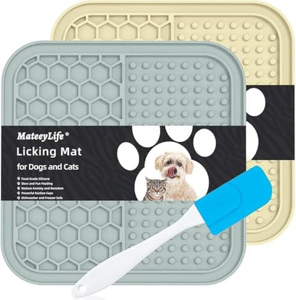 MateeyLife Lick Mat for Dogs & Cats, Slow Feeder Licking Pads for Boredom by MateeyLife