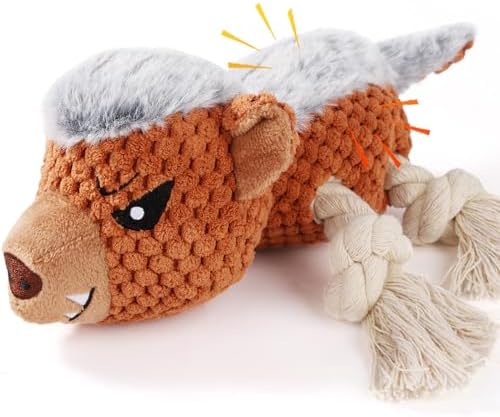 Letsmeet Dog Toys - Squeaky Interactive Plush Dog Toy with Rope, Chew Toy for Large Dogs, Small Dogs & Puppies - Tug of War Dog Toy for Aggressive Chewers, Pet Toys for Dogs by Letsmeet