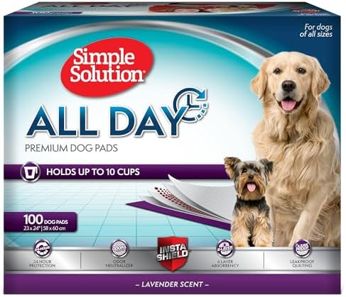 Simple Solution All Day Training Pads, Lavender Scented, 23"x24" 100 Count by SimpleSolution